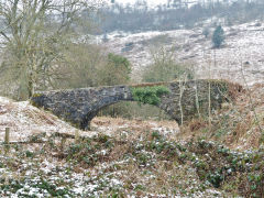
Pont-y-dderwen Bridge, the last surviving canal bridge, Cefn Glas, March 2013
